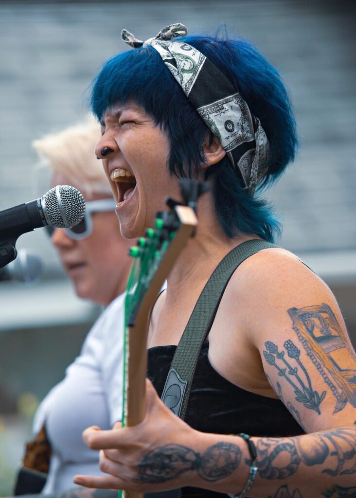 A picture of the band GLU at Tacoma Porchfest
